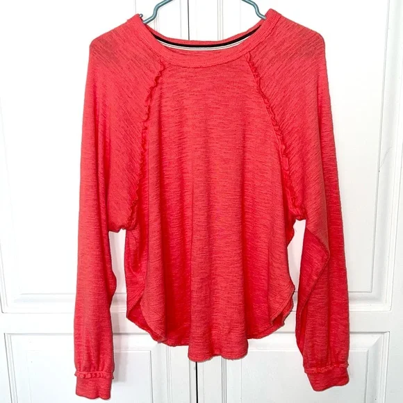 Pilcro Anthropologie Coral Oversized Top Small Boho Coastal Lightweight - Picture 12 of 12